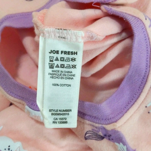 joe fresh unicorn cotton snap footie sleeper pajamas 18-24 months baby girl - Picture 6 of 6